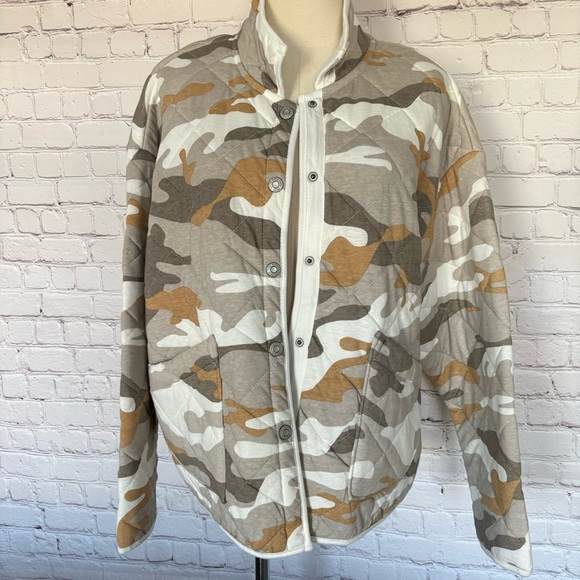 KENSIE Quilted Beige Camo Chore Jacket--XL - Picture 2 of 15